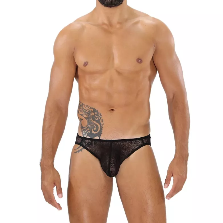 Bulge Lace Mini Brief Black