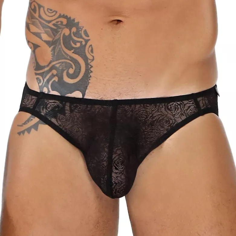 Bulge Lace Mini Brief Black