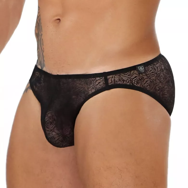 Bulge Lace Mini Brief Black