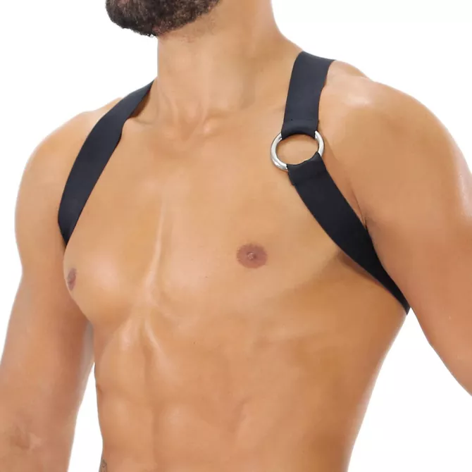 harnais noir pour homme de cote avec boucle zamac