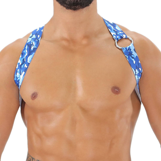 Party Boy Elastic Harness Blue Camo