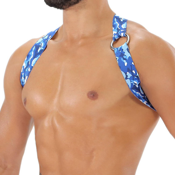 Party Boy Elastic Harness Blue Camo