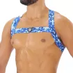 Harnais Elastique Fetish Camouflage Bleu