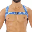 Fetish Elastic Harness Blue Camouflage