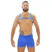 Fetish Elastic Harness Blue Camouflage