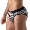 Stripes Push-up bottomless briefs Navy-Black