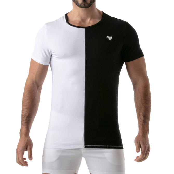 Bicolor t-shirt Black-white