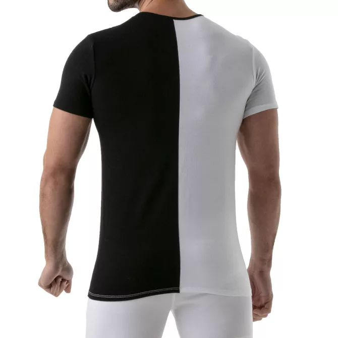 T-shirt Bicolore  Noir-blanc