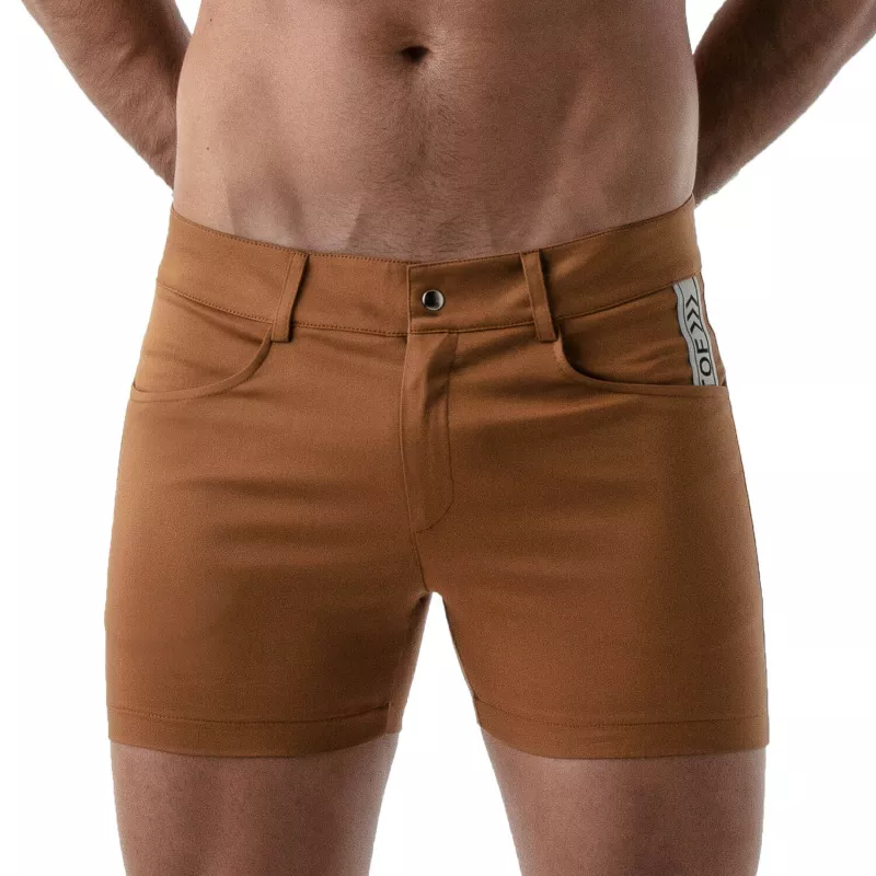 Mid-Thigh Sexy Shorts Camel