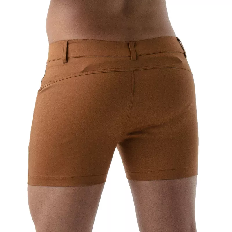 Mid-Thigh Sexy Shorts Camel