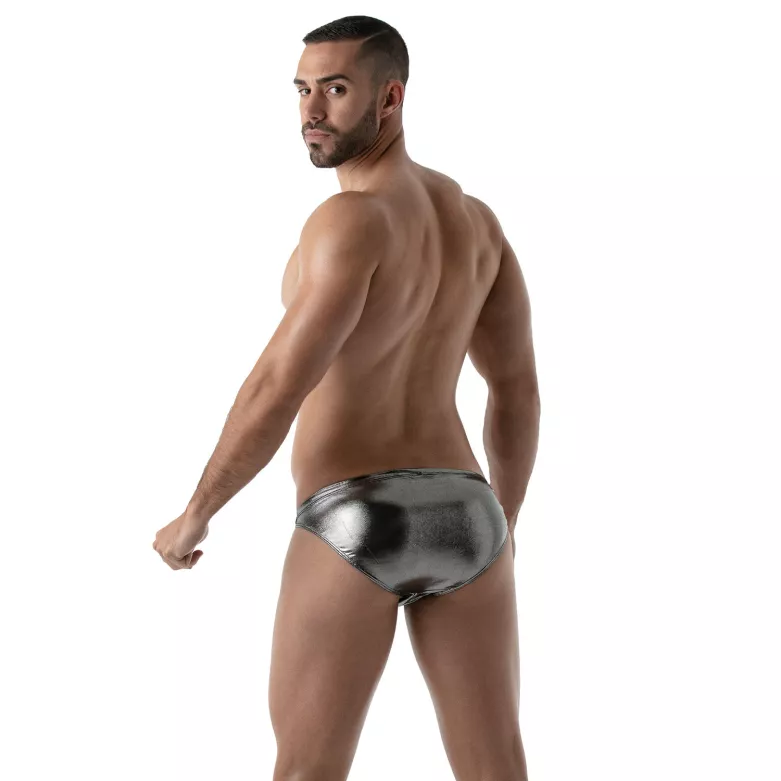 Metal Bikini Brief Silver