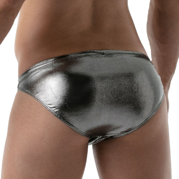 Metal Bikini Brief Silver