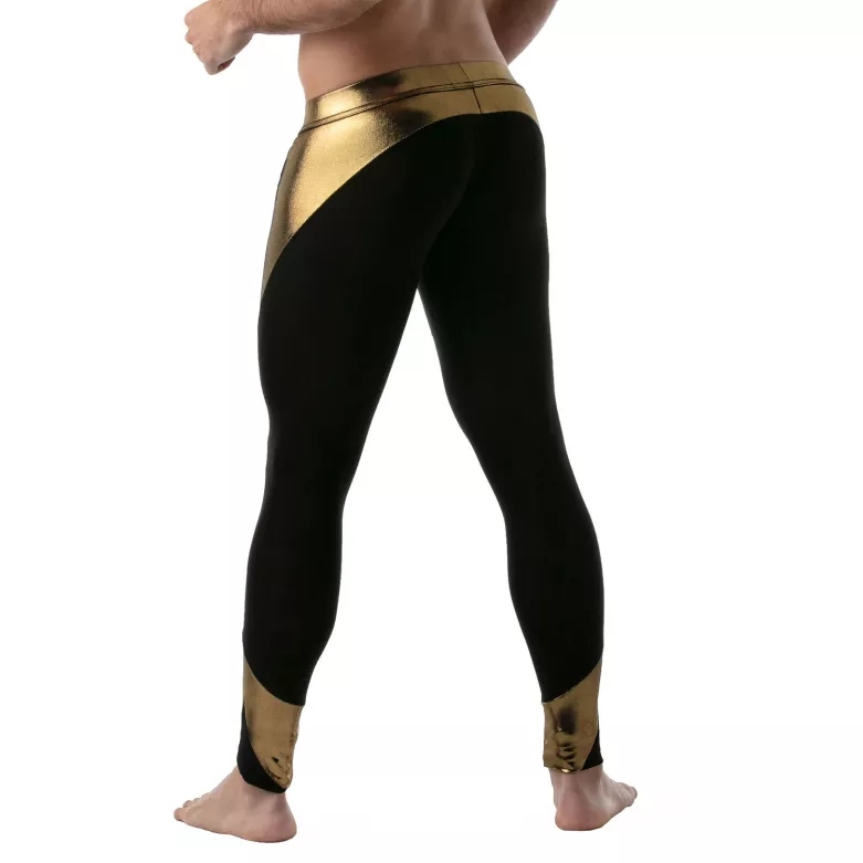 Metal Mens Leggings Golden