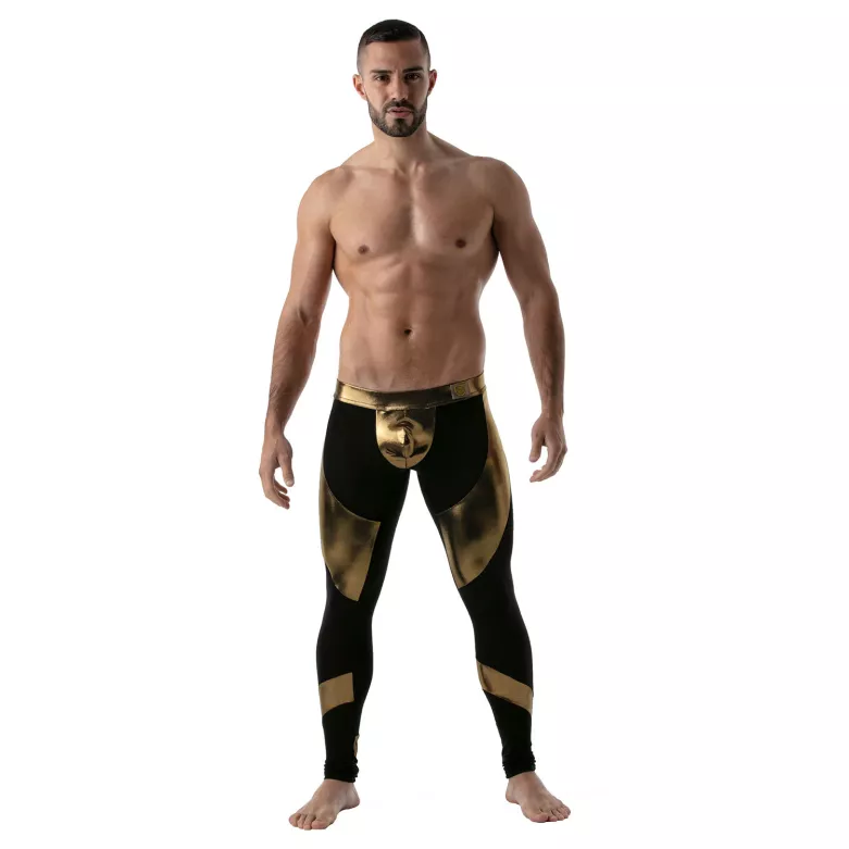 Metal Mens Leggings Golden