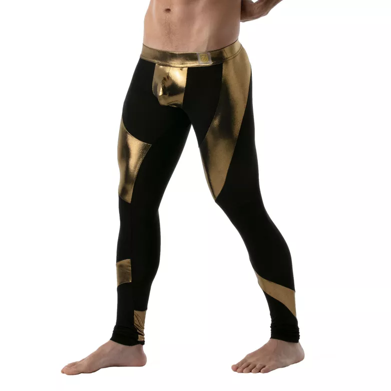 Metal Mens Leggings Golden