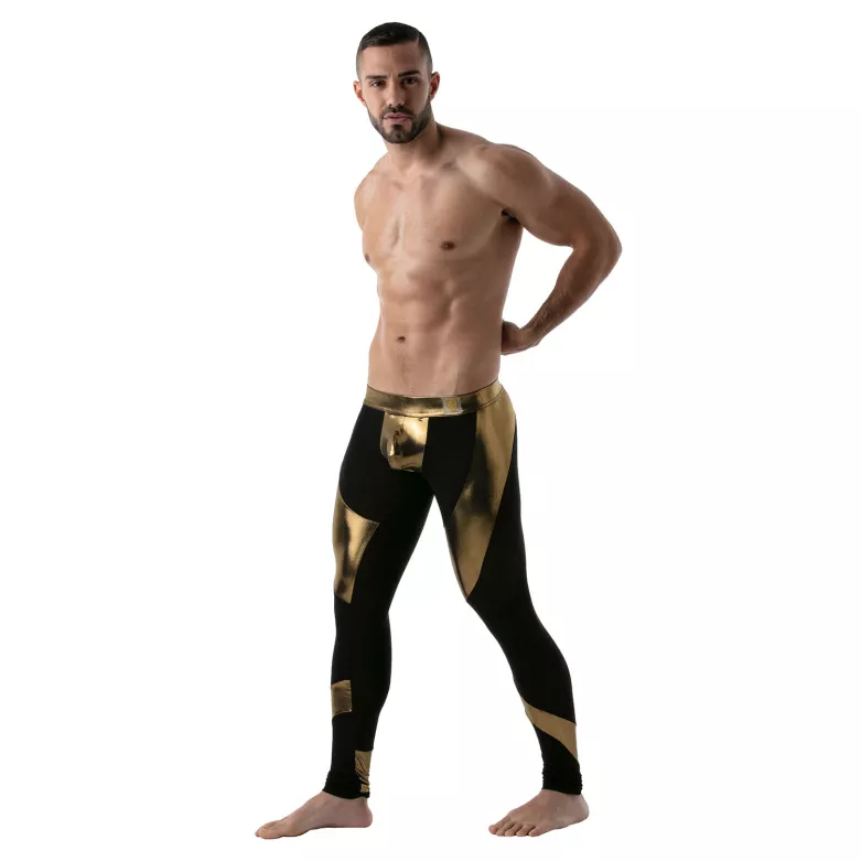 Metal Mens Leggings Golden