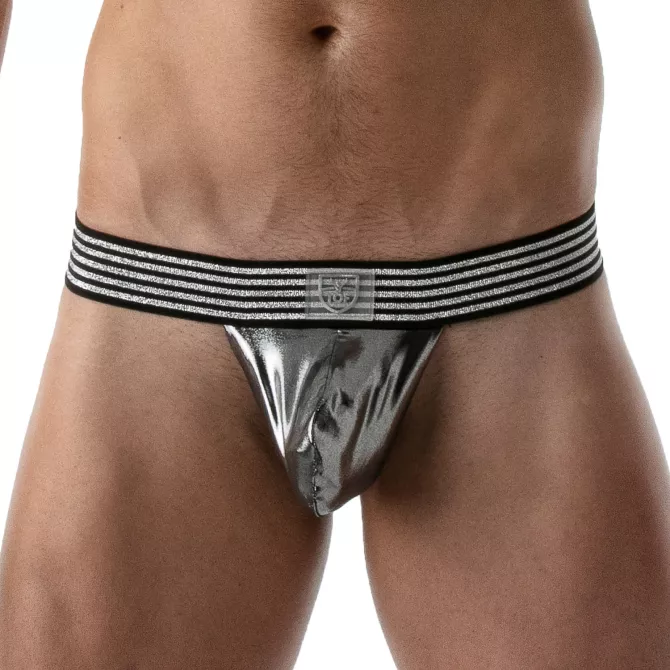 Metal Stringless Thong Silver