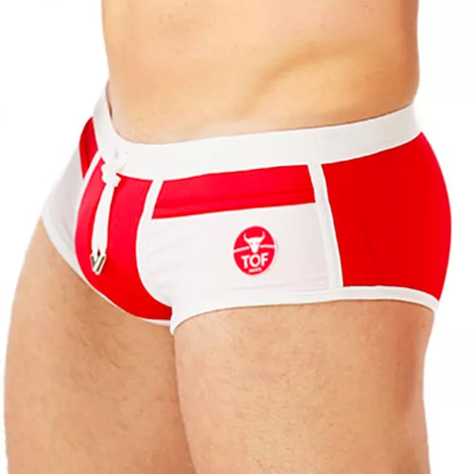 Short de bain Sidney Rouge - TOF-PARIS.com