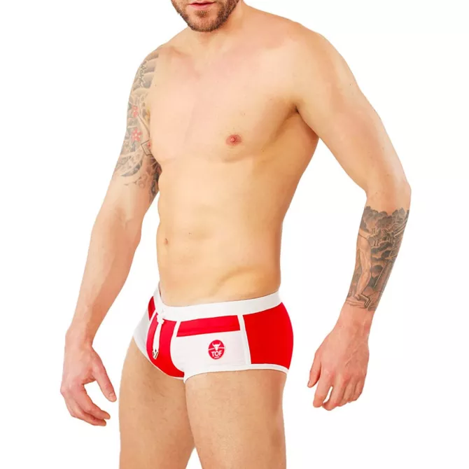 Short de bain Sidney Rouge - TOF-PARIS.com