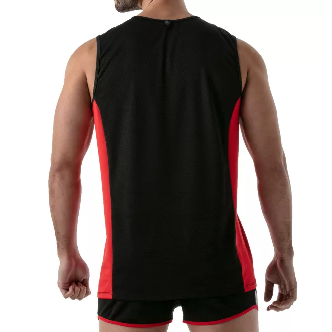 Debardeur protection totale noir/rouge