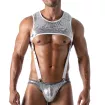 Harnais Poche - Argent - Corps Face - Bikini - Bretelles Blanches