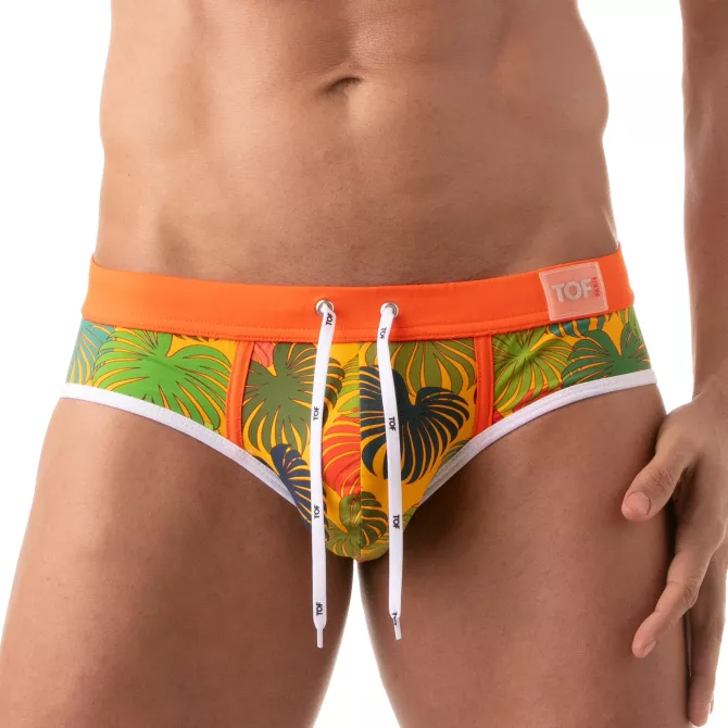 Slip de bain Floral Jaune
