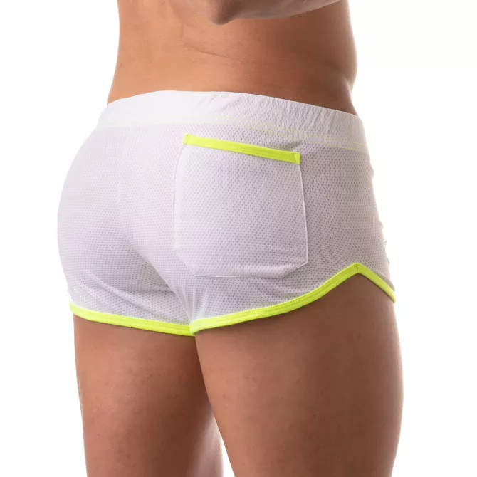 Short Mesh - Blanc - Dos - Poche arriere