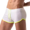 Mesh Short - White - Men - Neon Yellow