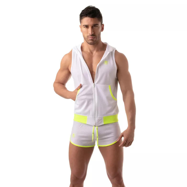 Veste à capuche sans manche - Blanc