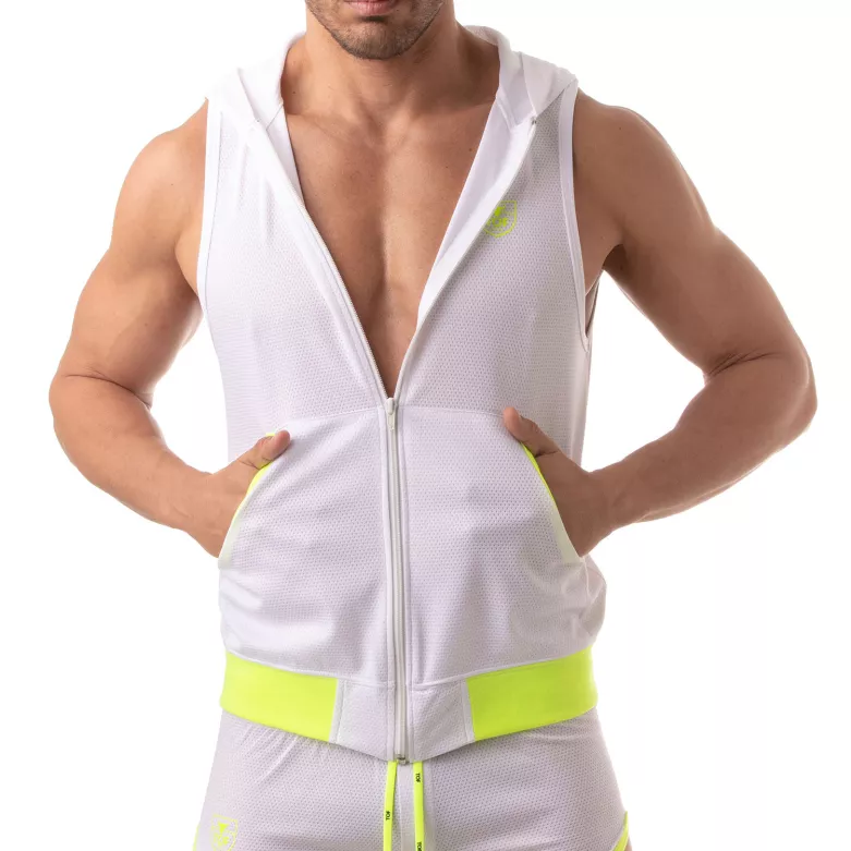 Veste à capuche sans manche - Blanc
