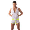 Mesh Sleeveless Hoodie - White