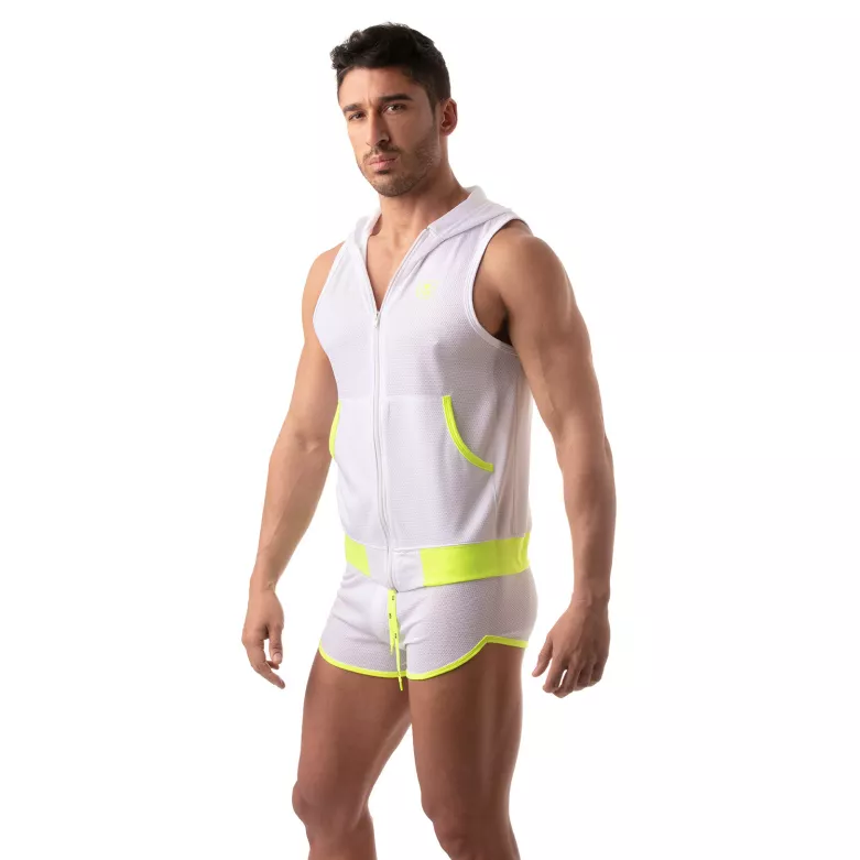 Veste à capuche sans manche - Blanc