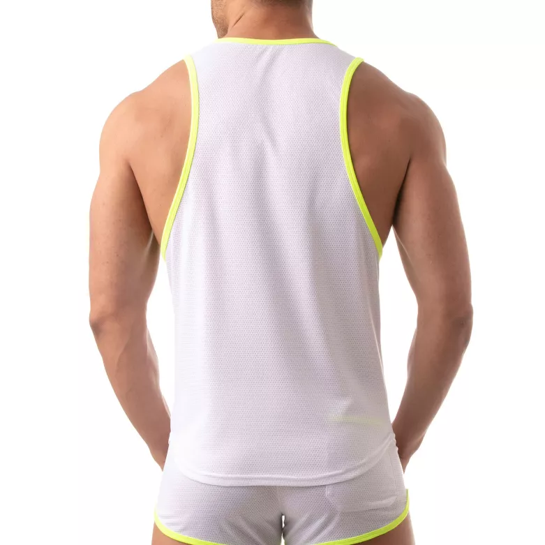 Mesh tank top - White