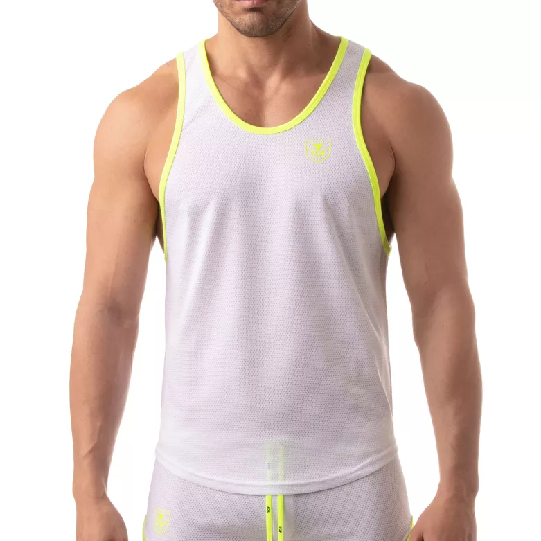 Mesh tank top - White