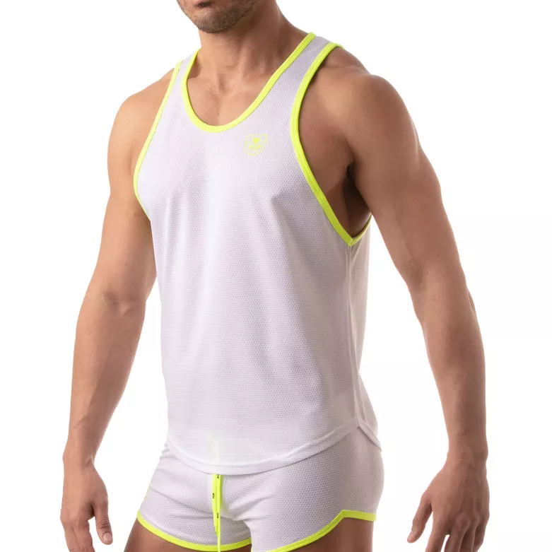 Mesh tank top - White