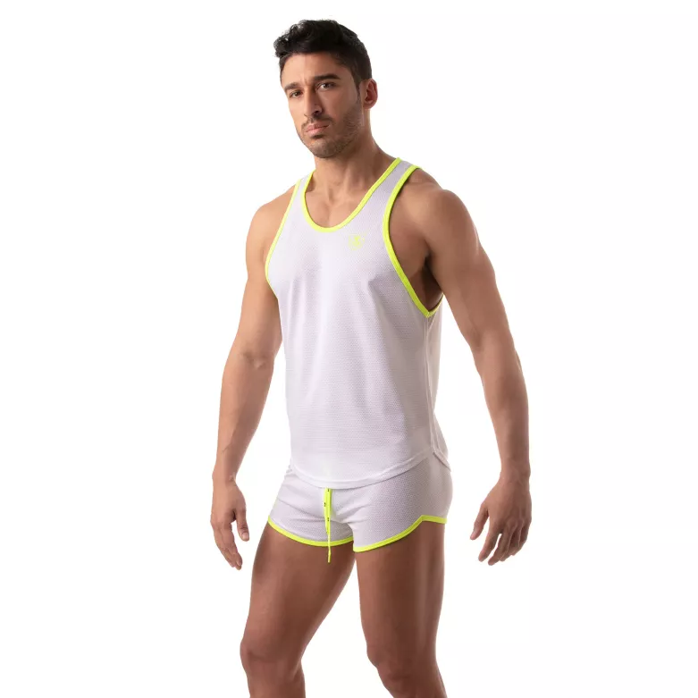 Mesh tank top - White
