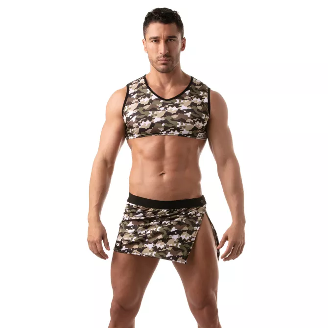 Crop top sans manche Iconic - Camouflage kaki