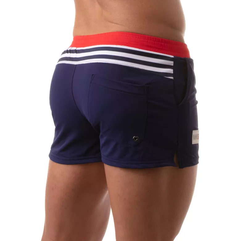 Bermuda de bain Iconic - Marinière bleu