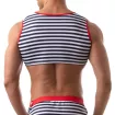 Crop top sans manche Iconic - Marinière bleu-marine