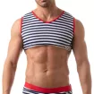 Crop top sans manche Iconic - Marinière bleu-marine