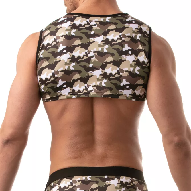 Crop top sans manche Iconic - Camouflage kaki
