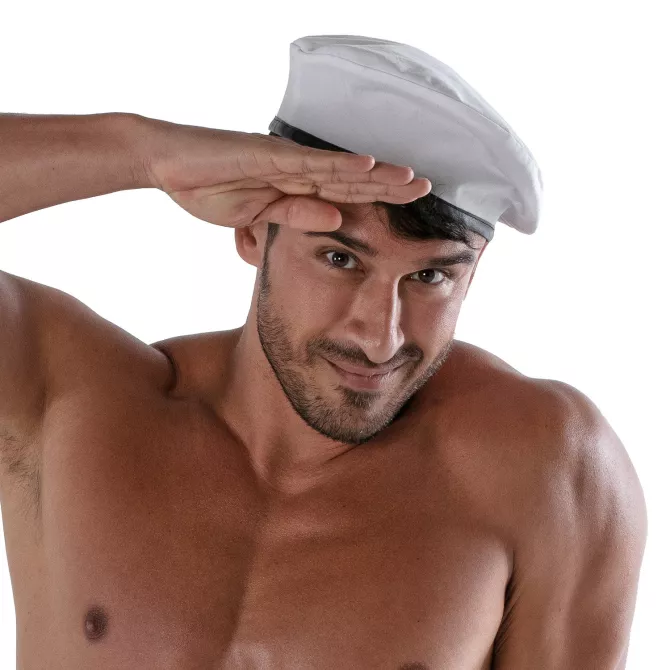 Reversible beret - White and khaki
