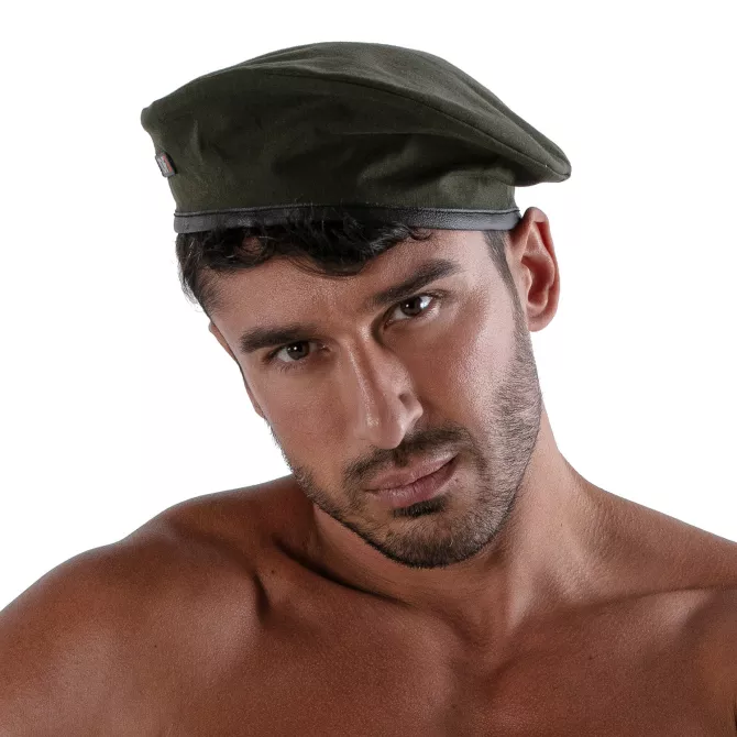 Reversible beret - White and khaki