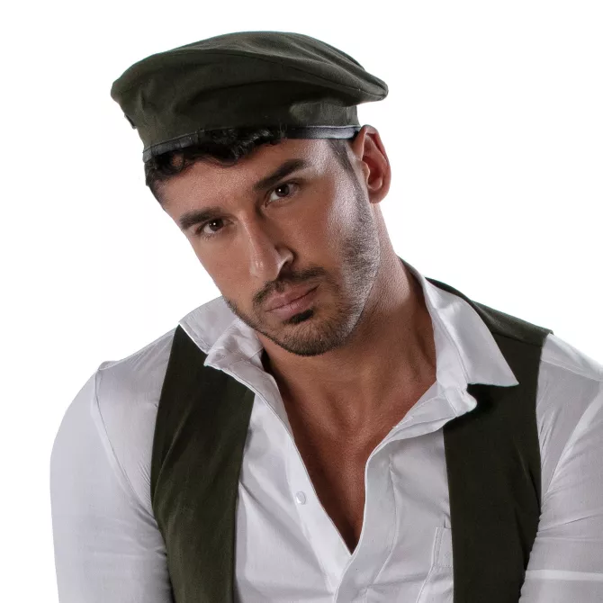 Reversible beret - White and khaki