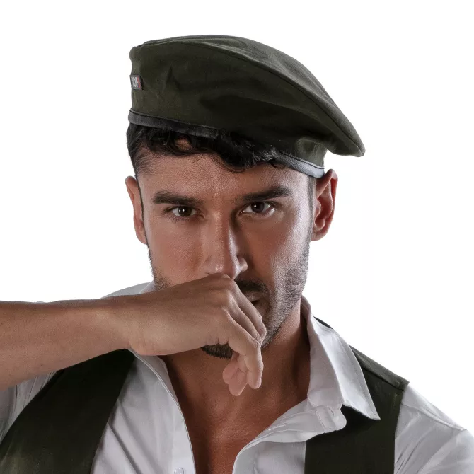 Reversible beret - White and khaki