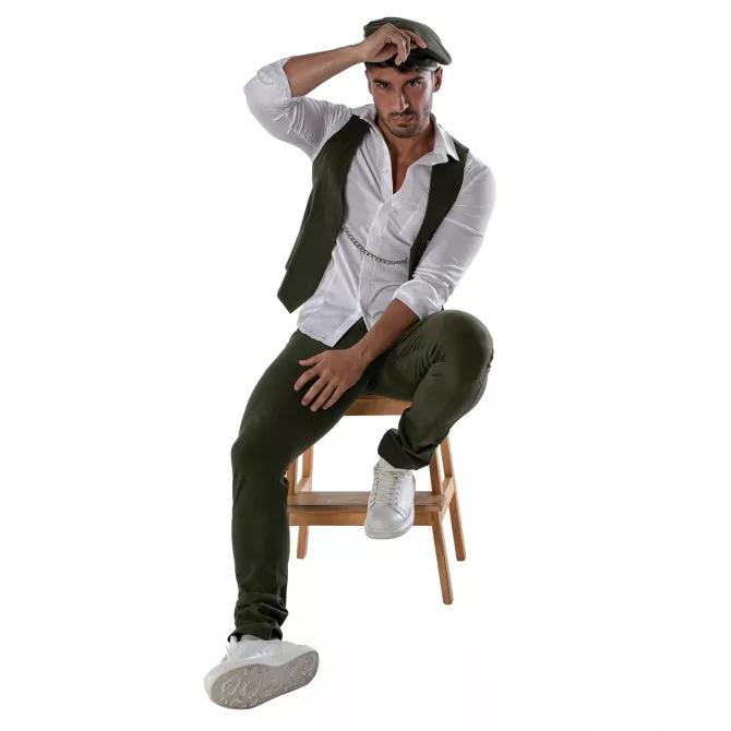 Reversible beret - White and khaki