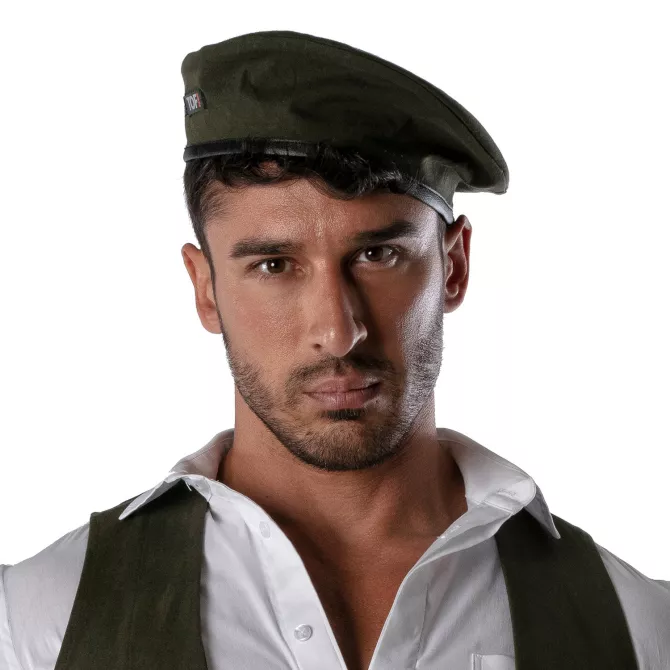 Reversible beret - White and khaki