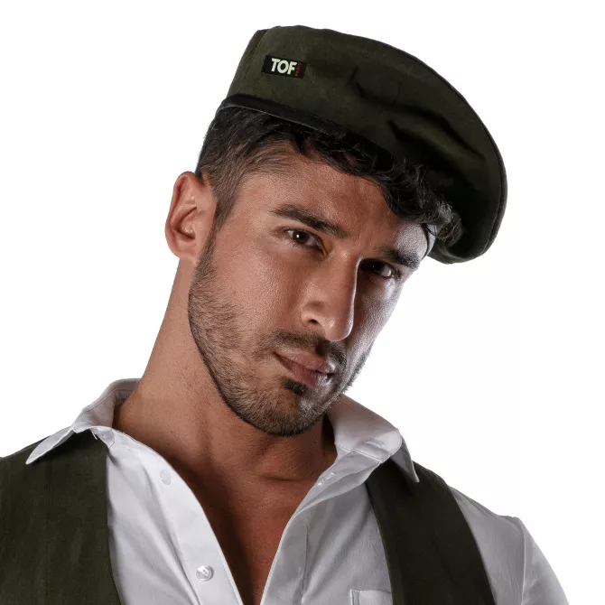 Reversible beret - White and khaki