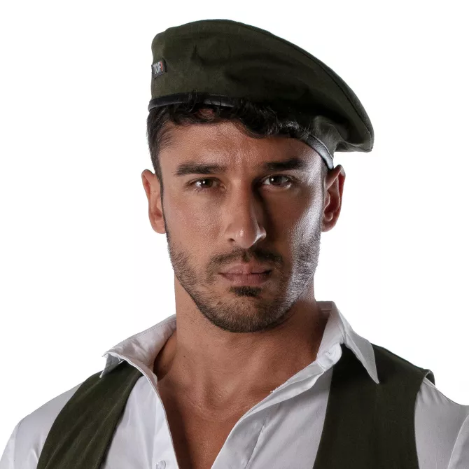 Reversible beret - White and khaki