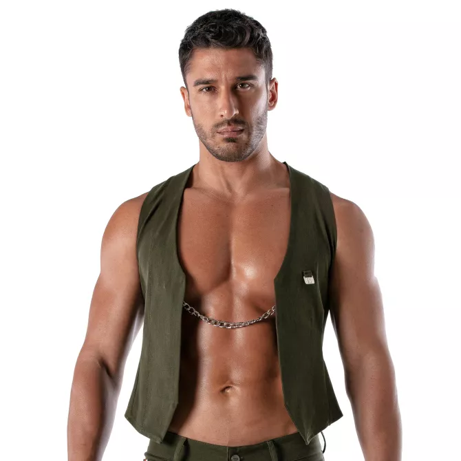 Gilet à chaine - Khaki pour hommes